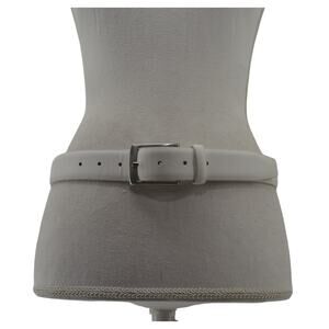 Vtg KM Legend White Genuine Leather Belt Single Prong Y2K